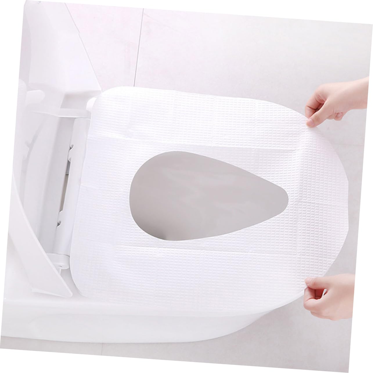 SHOWERORO 30pcs Disposable Toilet Covers Seat Covers for Toilet Adhesive Pulp Material Gentle for Travel Home