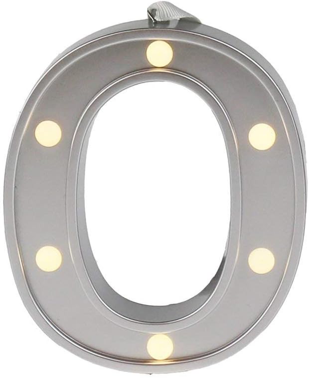 Small Letter O Light Up Letters, Warm White LED Night Light Up Alphabet Letter Lights for Party Decorative Letter Party Wedding Color Silver 4.21 inches high