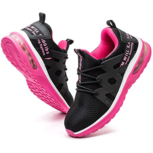 Image of Kezhiho Steel Toe Shoes for Women Air Cushion Lightweight Work Shoes Comfortable Breathable Puncture Proof Slip Resistant Sneakers Indestructible Construction Industrial Safety Shoes