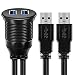 Produktbild Nosii 1/2 Ports 1 m / 3ft USB 3.0-Stecker auf USB 3.0 Buchse Unterputz Auto Mount Verlängerungskabel für Auto LKW Boot Motorrad Armaturenbrett Panel (Color : 2 Ports)