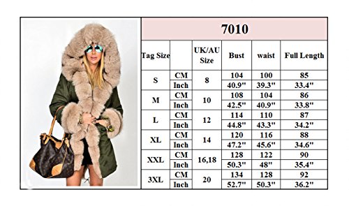 Roiii Women Thicken Warm Winter Coat Hood Down Parka Faux Fur Outdoor Overcoat Long Jacket Outwear #TOP2