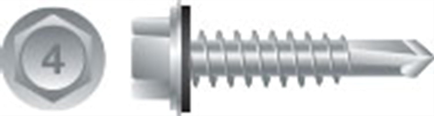 410 SS Unslot Indent Hex Wash Head,12-14X1,#3 Pt,Bx of 80