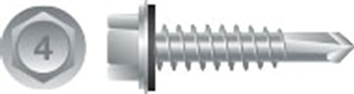 410 SS Unslot Indent Hex Wash Hd,14-14X3/4,Box/3,000