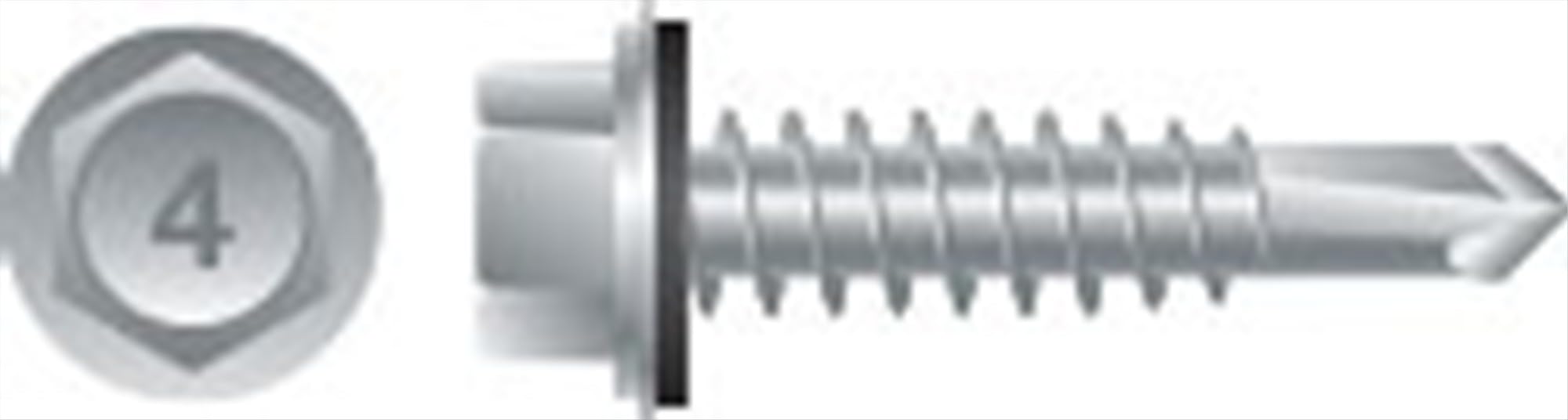 Tornillería hexagonal de sangría 12-14X3/4 de acero inoxidable 410 SS para metal