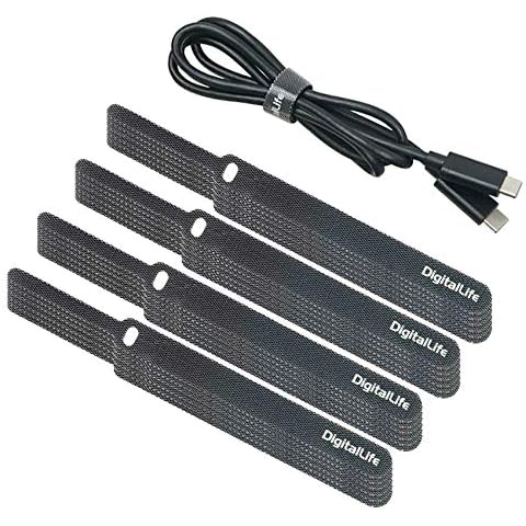 DigitalLife Reusable Cable Straps Ties with Self Hook and Loop - 12 x 120mm, 30pcs Cover