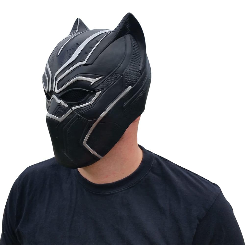 Trippy LightsSuperhero Panther Mask Halloween Soft Latex Overhead Helmet Mask