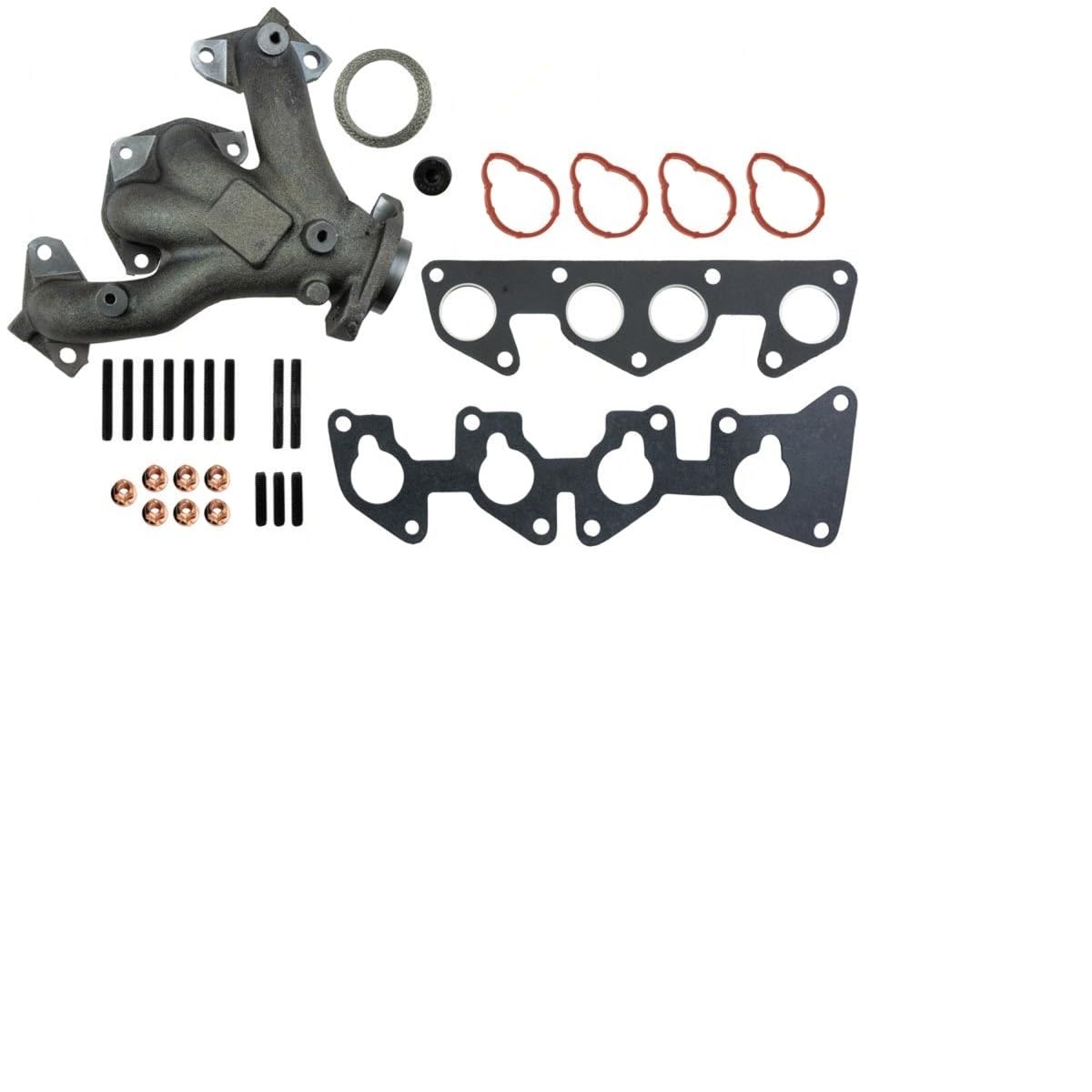 Collecteur d'échappement 7700873358 plus jeu de joints 7703062062 en fonte ductile compatible pour Megane Clio Kangoo 1.4/1.6 7903075033 873358
