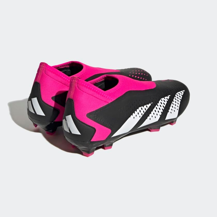 adidas Unisex Predator Accuracy.3 Firm Ground Soccer Shoe, Black/White/Team Shock Pink (Laceless), 9.5 US Men | Image 4