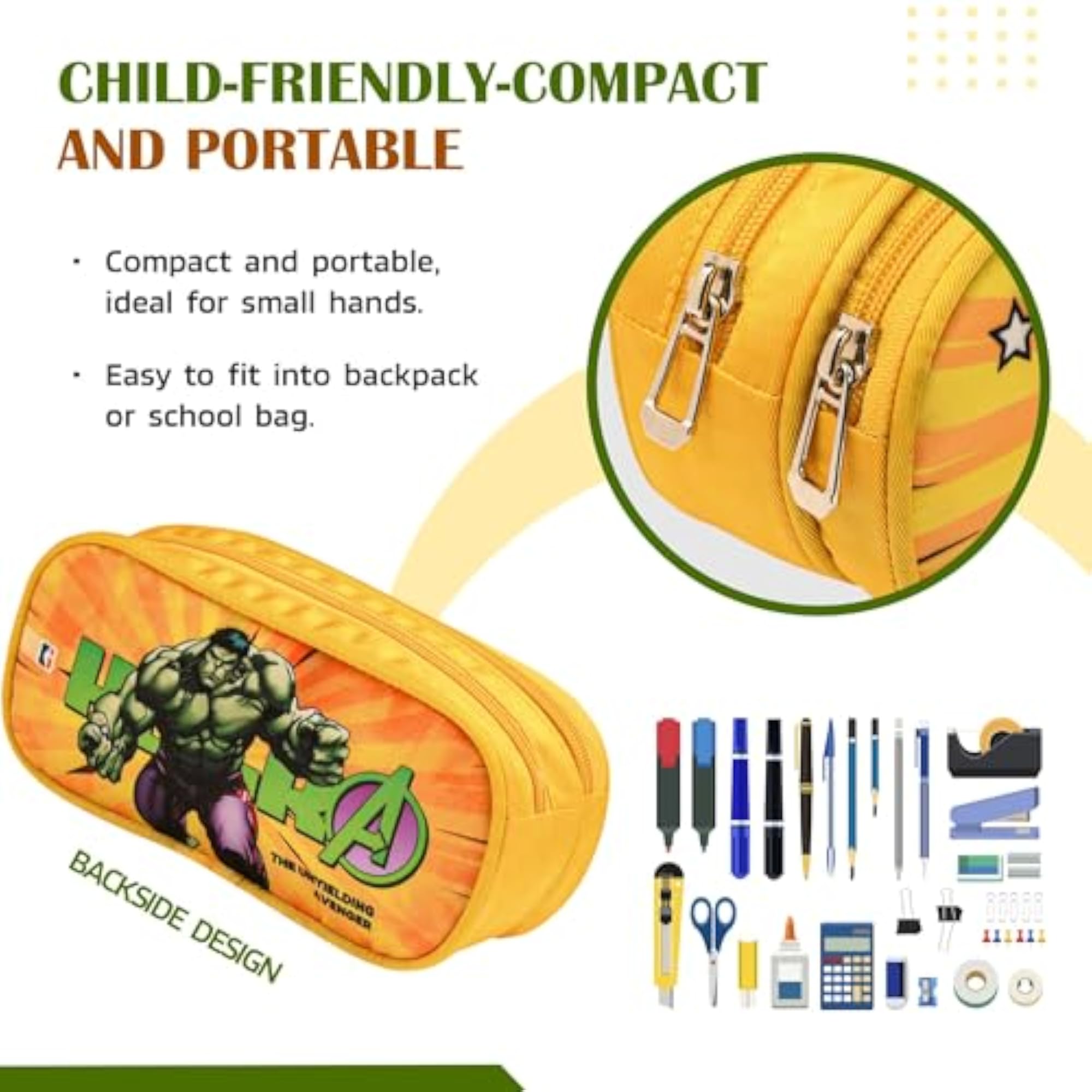 Polyester Pencil Case with Double Compartment, Lightweight Pouch for Girls