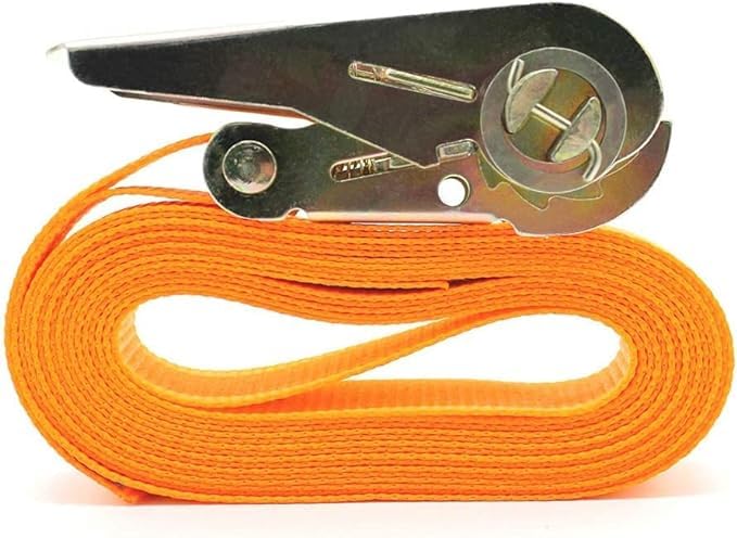 GenericSP Electron 5 Mtr Porable Heavy Duty Tie Down Cargo Strap Luggage Lashing Strong Ratchet Strap Belt with Metal Buckle (Pack of 1)-Multicolor.