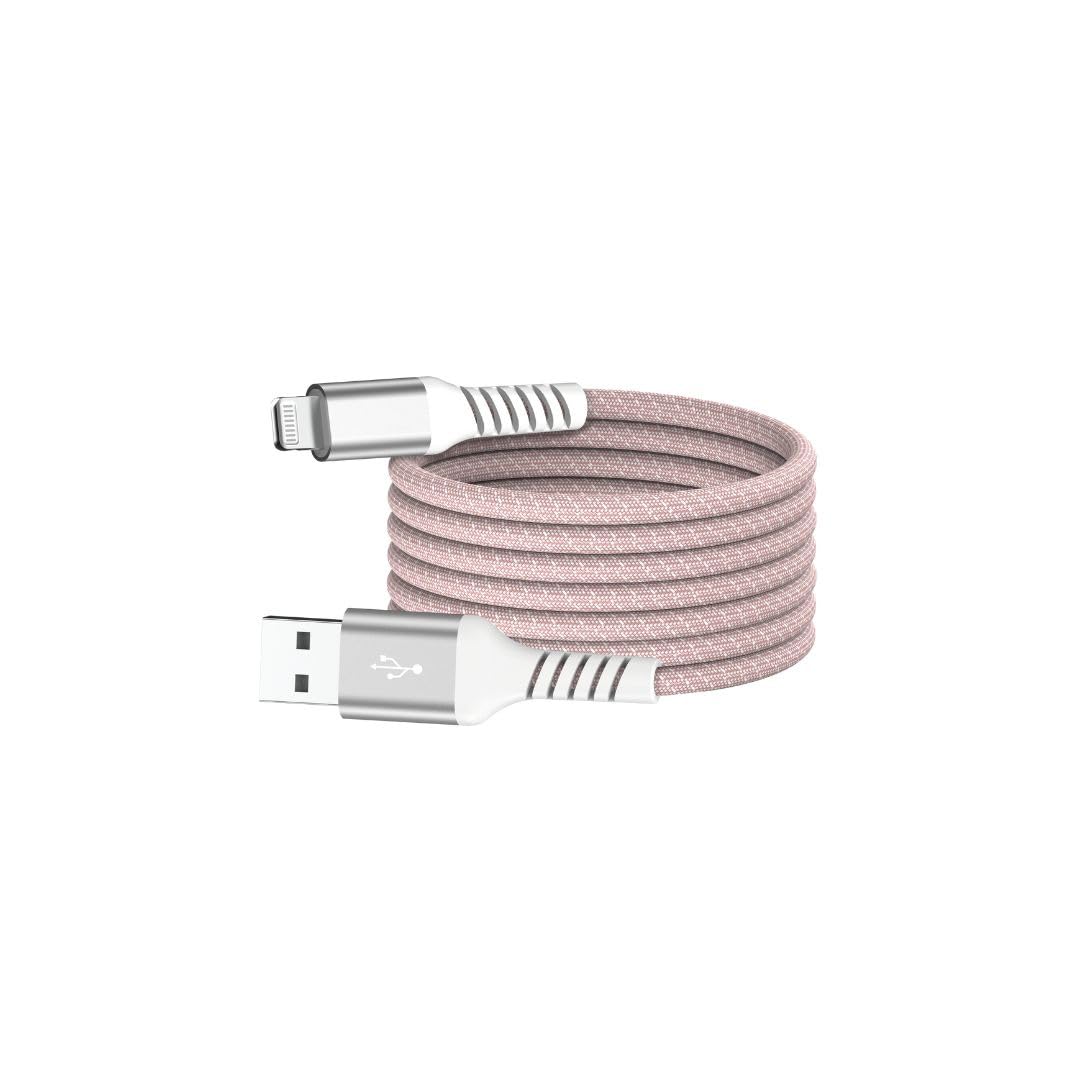 Cable magnético Lightning WE con acabado premium rosa y conector USB 2.0 duradero 5