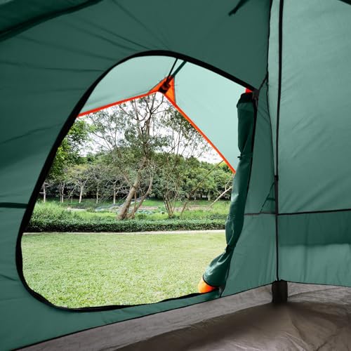 Image of unp 6 Person 4 Season Dome Tent, Easy to Set Up for Camping & Hiking, Lightweight & Portable, Green