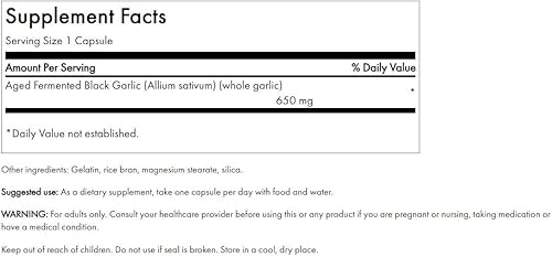 Miniatura 2 de Swanson Ajo Negro Envejecido 650 Miligramos 30 Cápsulas