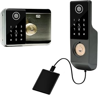 Smart Lock, Fingerprint Lock. Smart Door Lock House Fingerprint Door Lock Outdoor Waterproof Tuya Lock Exterior Intelligent Electronic Lock for Home Gate Door (Color : Double tuya)