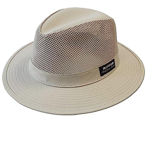 Panama Jack Mens Safari Hat Original Mesh - Sun Hat UPF 50+ 2.5' Brim Outdoor Protection Beige