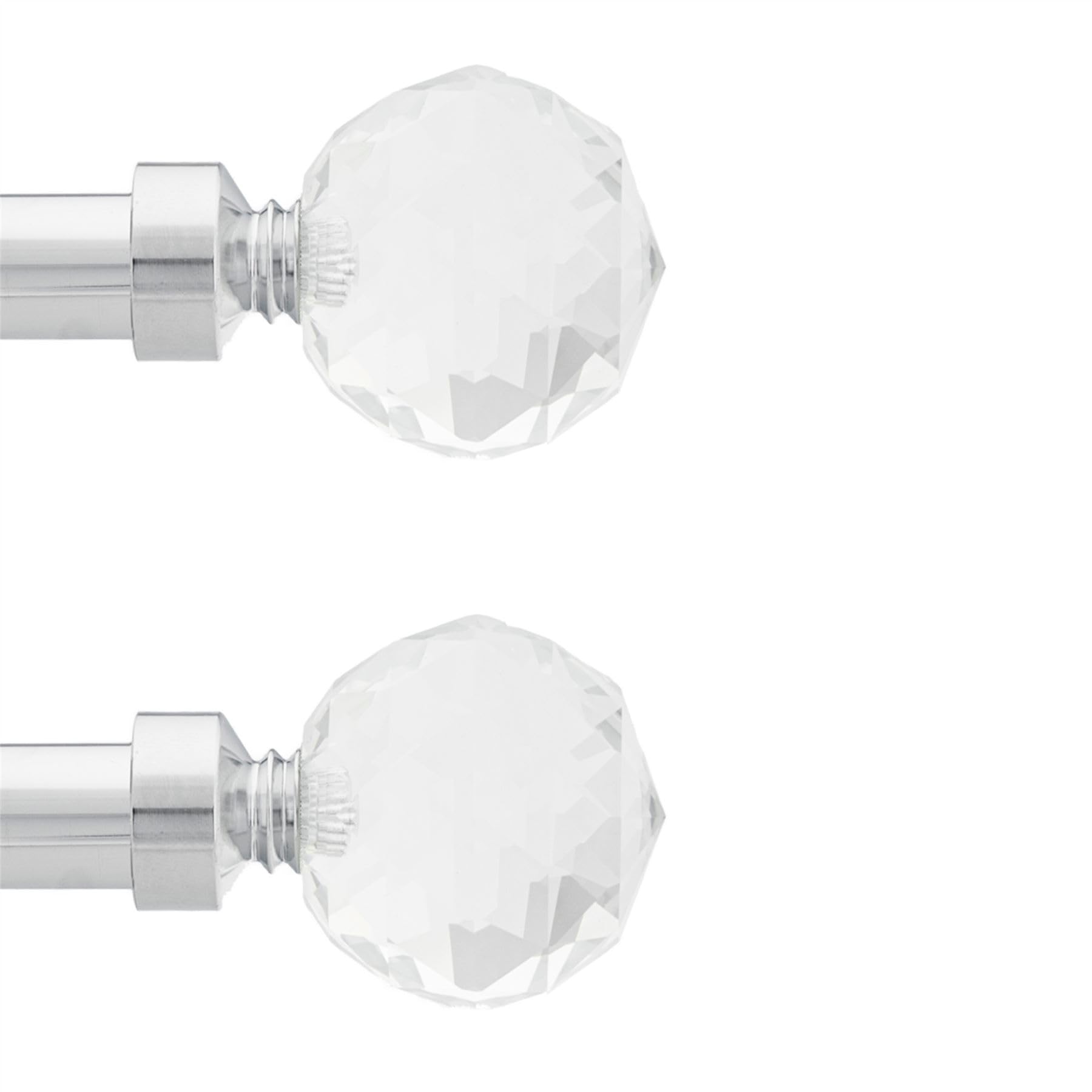 Ianpav Chrome Curtain Rod Pole Finials Beluna Crystal - 19 Mm - Durable Metal Construction - Pair