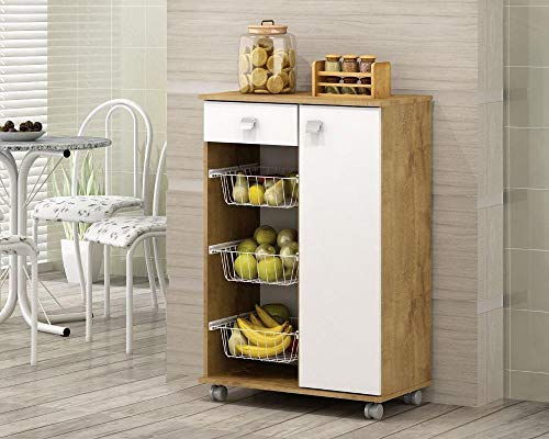 FRUTEIRA NATASHA MDP 1 PORTA 1 GAVETA (Castanho/branco)