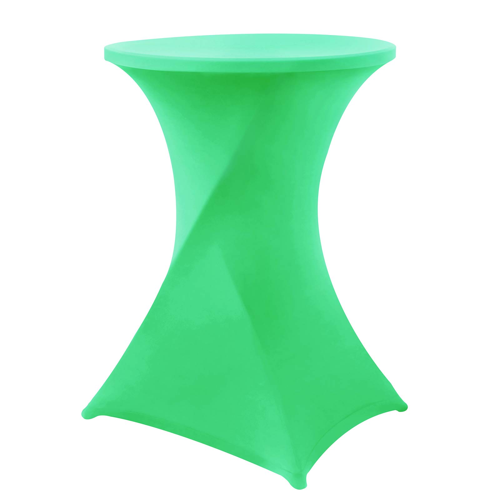 Obstal Grass Green Cocktail Table Covers Stretch Spandex Cocktail Table Cover Cloth for Wedding (30"-32" Diameter x 42" Height,1Pc)