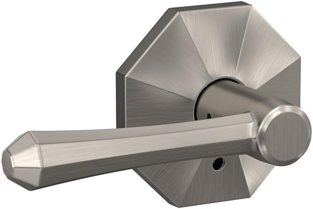 Schlage Custom FC21 DMP 622 KIN Dempsey Lever with Kinsler Trim Hall-Closet and Bed-Bath Lock, Matte Black