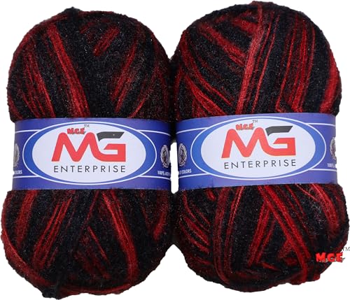 Image of M.G ENTERPRISE Feather Soft Needle Knitting Acrylic Wool (200 g, Black)