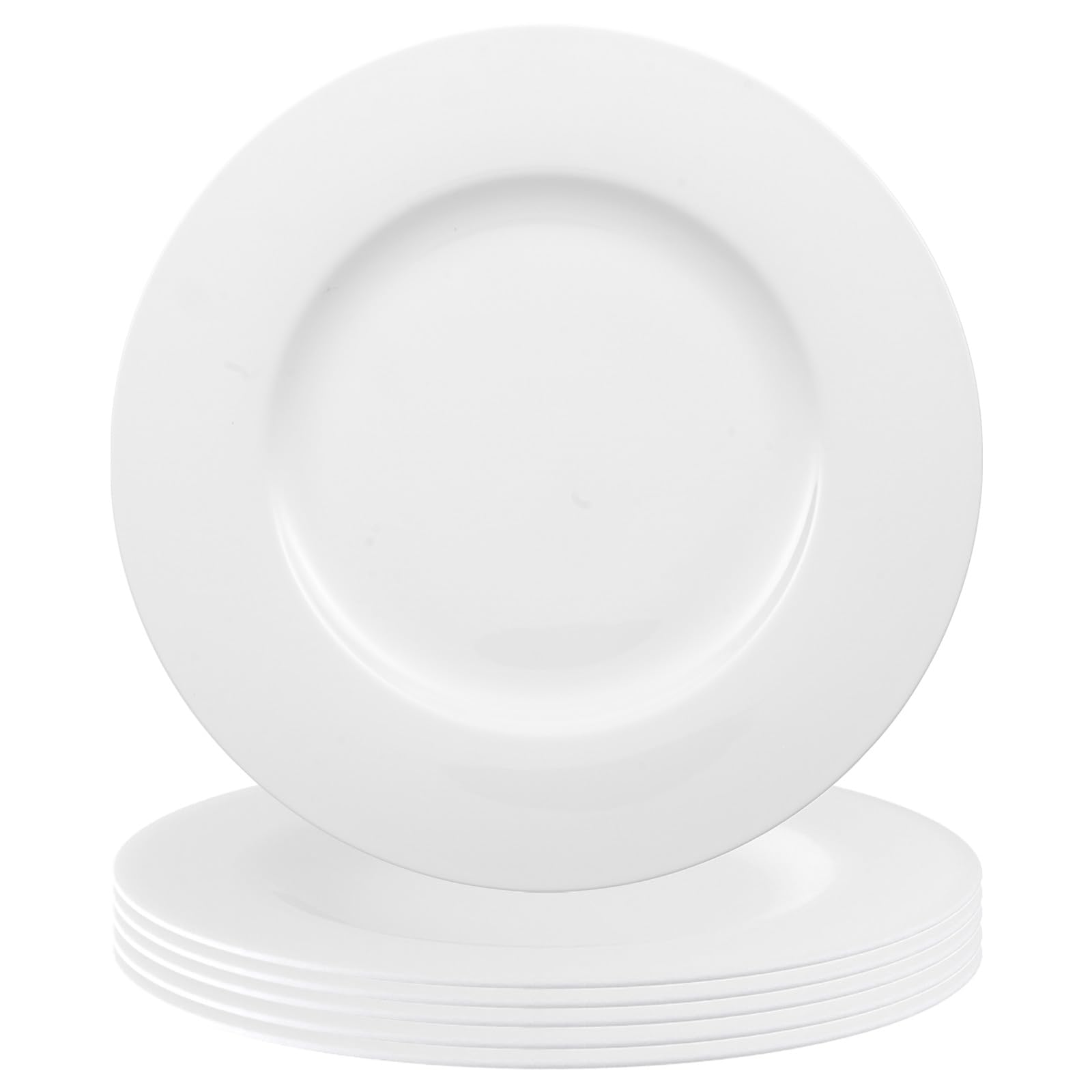 Villeroy & Boch Anmut Speiseteller 6er Set, 27 cm, Flacher Teller im klassischen Design, Elegant & Schlicht, Premium Bone Porcelain, Weiß