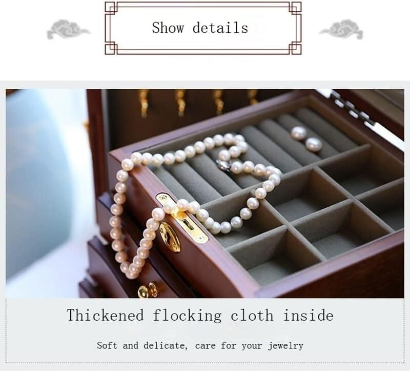Caja de Madera Grande para Guardar Joyas, exhibir Pendientes, Anillos, Collares, Joyas, Organizador de Regalo, Embalaje