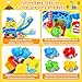 YGJT Toddler Toys for 1-3 Year Old Boys and Girls, Dinosaur Slide with 4 Dino Cars Montessori Toys Set for Baby 12-18 Months, Educational First Birthday Gifts Learning Push Track for Children Ages 1-3