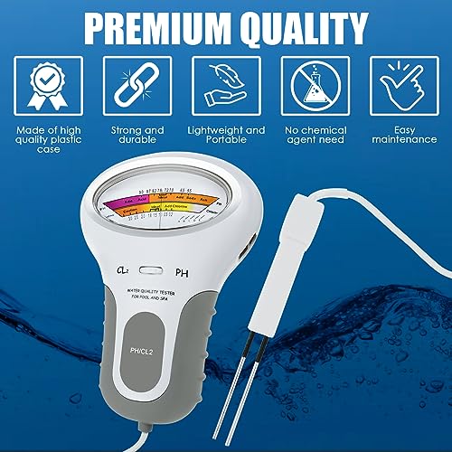 Tekcoplus TEK-203 2 In 1 Water Quality Tester Dual Scale Ph And Chlorine Level Cl2 Tester Meter For Swimming Pool,Hydroponics thumb #1