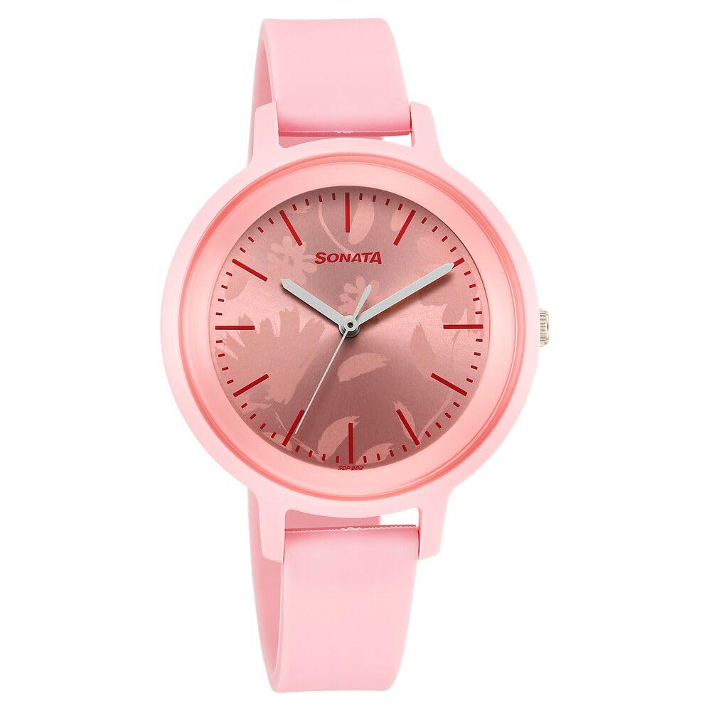 Sonata Splash Quartz Analog Pink Dial Plastic Strap Watch for Women-87049PP13W (B0CSPFF8JL) Amazon Price History, Amazon Price Tracker