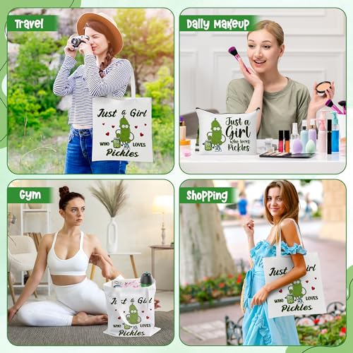 Image of Y1tvei Canvas Bags Gifts, Tote Bag with Makeup Pouch, Birthday Party Favors | Aesthetic Canvas Tote Bag cosmetic Pouch, Reusable Grocery Shopping Handbag, Women Travel Gift, Christian Religious Supply