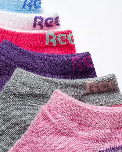 Reebok Girls' Lightweight Comfort Athletic Low Cut Socks (6 Pack), Size Large, Pink Assorted #TOP4