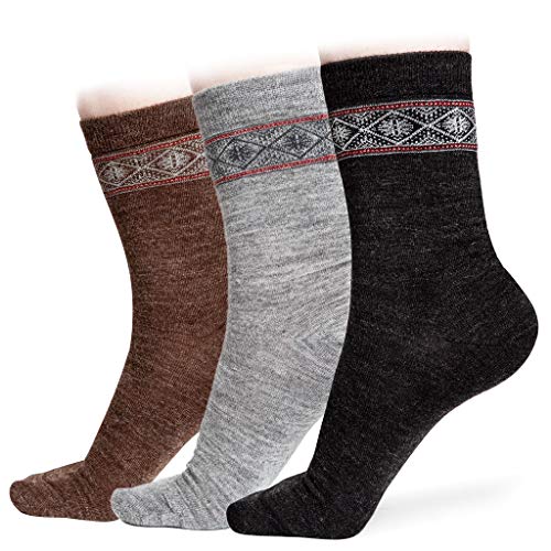 Image of American Mammoth Alpaca Wool Socks Nordic 2Pairs for Women - Comfortable & Warm Winter | Ultra Durable BDCH