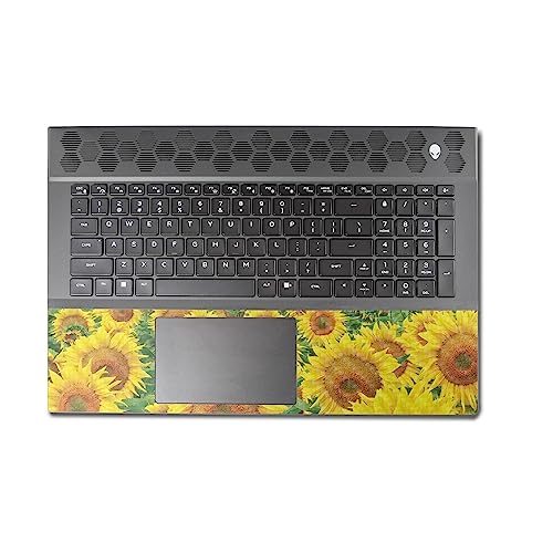 Image of MightySkins Carbon Fiber Skin Compatible with Alienware M18 R1 (2023) Full Wrap Kit - Sunflower Field | Protective, Durable Textured Carbon Fiber Finish | Easy to Apply | Made in The USA