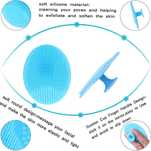 3 Pcs Lip Scrub Brush With Silicone Facial Cleansing Brush,2 Pcs Face Scrubber Gentle Exfoliating,Removing Blackhead,Massaging #TOP3