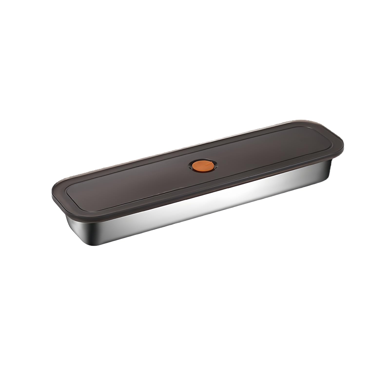 Snorvixre Multipurpose Steel Bacons Tray with Tight Seal Air Tight Food Container Box for Freezers Refrigerator and Lunch Storage Steel Fridge Organizers Box
