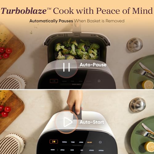 Cosori 9-in-1 TurboBlaze Air Fryer 6 Qt, Smart Control, 90°–450°F, Shake Reminders, Precise Heating for Even Results, Air Fry, Roast, Bake, Broil, Dry, Frozen, Proof, Reheat, Keep Warm, 120V, Cream - Image 7