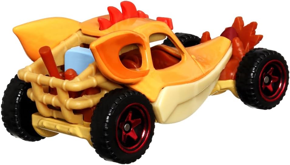 Mattel Hot-Wheels Character Cars Die-Cast Vehicle - HDM87 ~ Crash Bandicoot Dune Buggy Car, Yellow