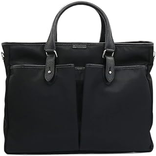 [STEFANOMANO] ステファノマーノ [期間限定価格] ブリーフケース 2way リモンタナイロン 本革 高級 メンズ 大容量 [イタリヤ製] ビジネスバッグ イタリアンレザー ブランド 通勤 ショルダー オフィス [並行輸入品] 1893-DAV (NERO/ブラック)