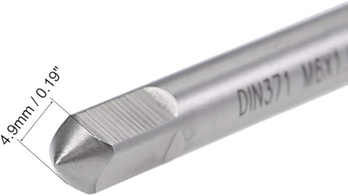 Vista 31 de uxcell Grifo roscado de punta espiral M5 x 0.8, tolerancia H2 de acero de alta velocidad recubierto TICN, vástago redondo con extremo cuadrado