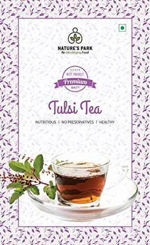 Image of Nature's Park Tulsi Black Tea - Blend with Tulsi Loose Leaves - 100gm