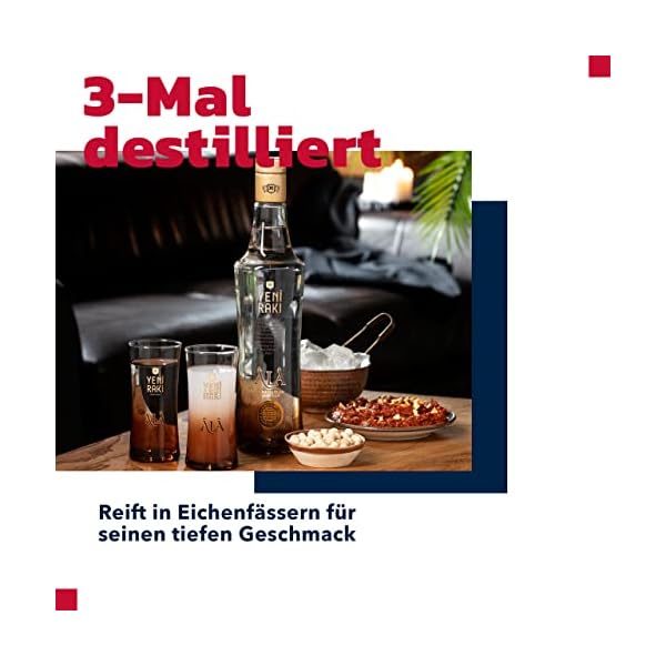 YENI RAKI ALA – ROSINEN-RAKI, DREIFACH DESTILLIERT UND IN EICHENFÄSSERN GEREIFT – 1 x 0,7l Rakı mit 47% Vol. - Hergestellt in der Türkei – Bild 6