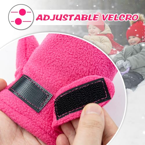 Image of BAVST Baby Toddler Winter Mittens Girls Warm Fleece Lined Gloves Kids Sherpa Lined Mittens for Boys