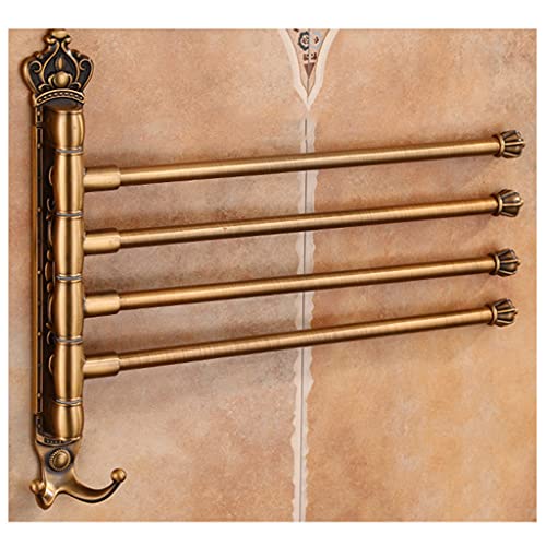 ZHOUXIAO Schwingen Aus Dem Handtuch Bürstete Finish, Vintage -Handtuchregale Für Badezimmer Oder Küche, Metalltuchstange Klapparm Arm Drehbar Kleiderbad Bad Lagerorganisator 4Bars Cover