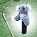kowaku Koala Golf Headcover Golf Club Head Cover for Drivers Hybrid,Golf Gift,Cartoon Lightweight Golf Accessories Lovely Plush, Gray