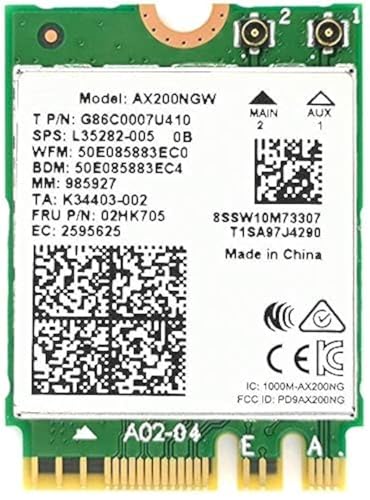 Image of WiFi Card AX200 AX200NGW,9260 AC 9260NGW Upgrade Network Card Wi-Fi 6 WiFi Module 2 x 2 MU-MIMO Wireless Card with BT 5.0 Support Windows 10 64bit Gigabit M.2 /NGFF