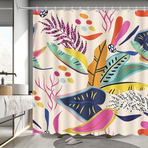 Stained Glass Weeping Willow Shower Curtain – Waterproof Polyester, 72x72 Inches With Hooks - View #6