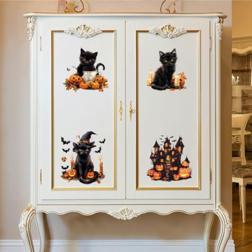Peacoblue Rub on Transfer Decals for Furniture Crafts Halloween Pumpkin and Cat Decor 6"x12" - Image 4