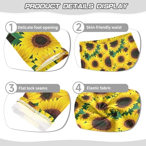 Sunflower Painting Girls Leggings Soft Stretch Workout Yoga Dance Pants for Kids Casual Tights3