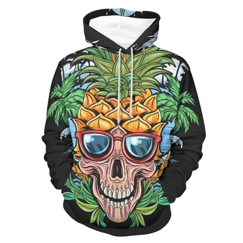 Sweat à capuche UMENG résolvez votre manque de style avec ce pull crâne d'ananas S
