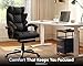 Dowinx Big and Tall Office Chair with Pocket Spring Cushion,High Back Computer Gaming Chairs with Linkage Armrests,Fabric-Black